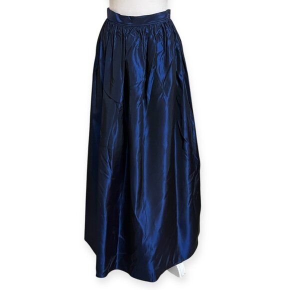 JR Nites by Caliendo Women’s Formal Maxi Skirt Navy Blue Taffeta A-Line Wiast 28 - Picture 1 of 7